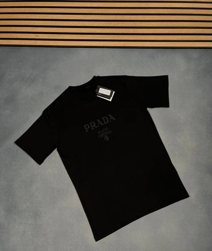 Prada Men's Embroidered Milano Crest T-Shirt and Swim Shorts Set AAA Quality Reps UK