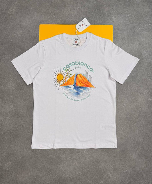 Casablanca Paris Men's Looking at the Beauty of the World Graphic T-Shirt AAA Quality Reps UK