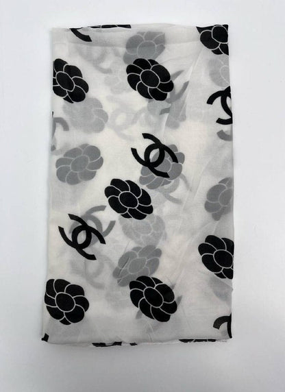 Chanel Women's All-Over CC Interlocking Monogram Chiffon Scarf Collection AAA Quality Reps UK
