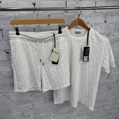 Dior Men's Oblique Terry Cotton Jacquard T-Shirt & Bermuda Shorts Collection AAA Quality Reps UK