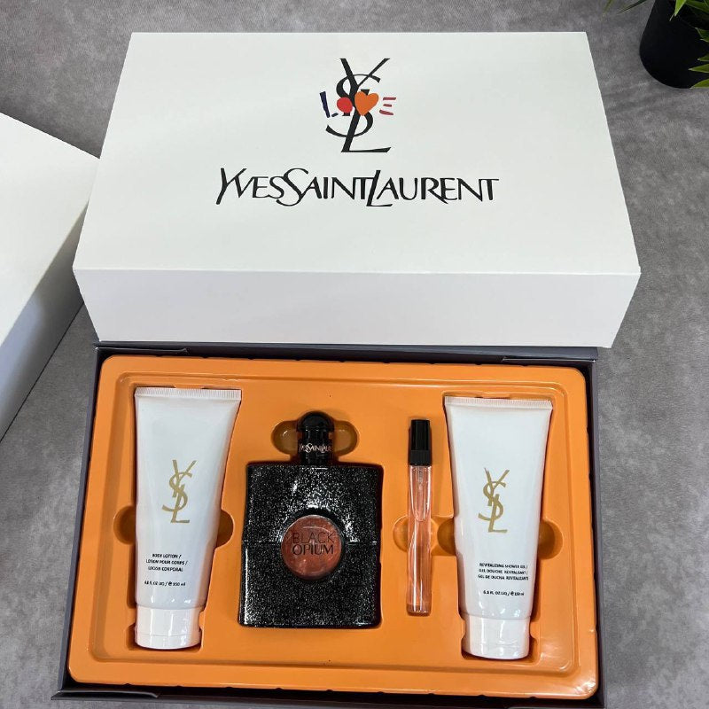 YLS Saint Laurent Women's Black Opium Deluxe Eau de Parfum Multi-Piece Gift Set AAA Quality Reps UK