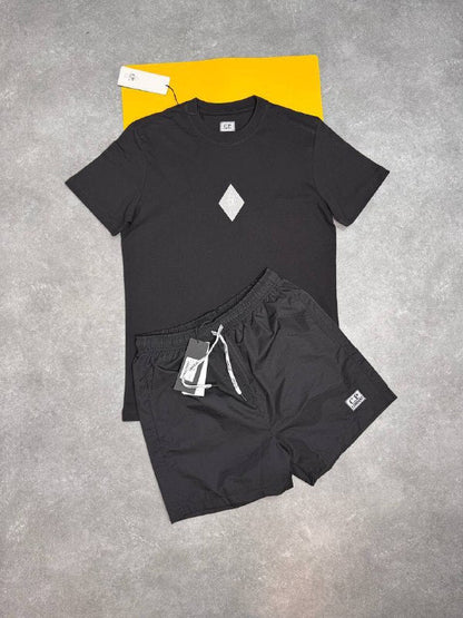 C.P. Company Men's Diamond Logo Tee & Shorts Set AAA Quality Reps UK