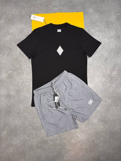 C.P. Company Men's Diamond Logo Tee & Shorts Set AAA Quality Reps UK