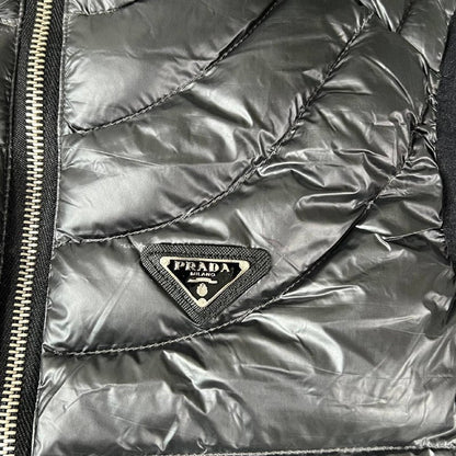 Prada Men's Glossy Black Enamel Triangle Logo Puffer Vest Gilet AAA Quality Reps UK