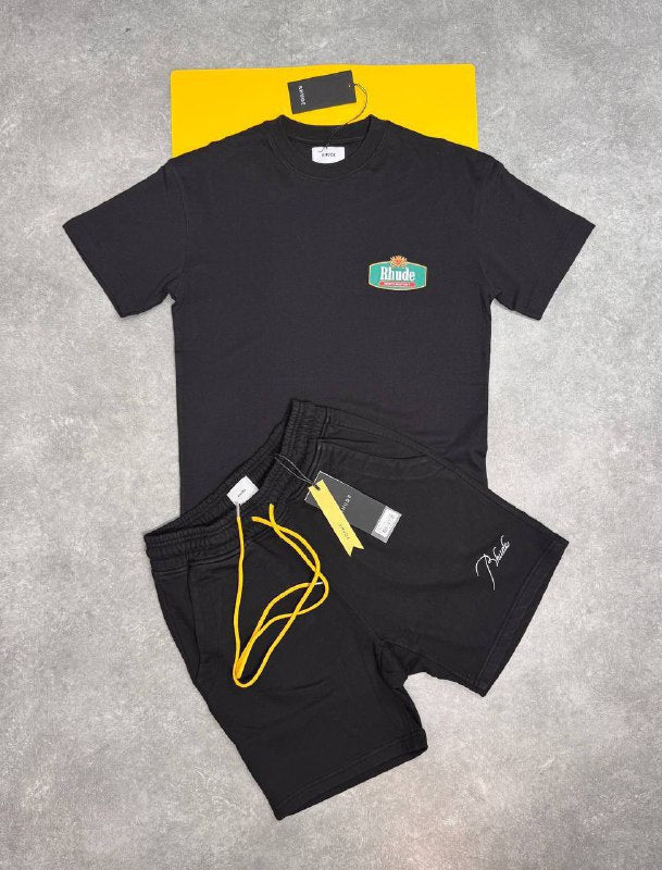 Rhude Luxury Streetwear Graphic Tee & Shorts Set AAA Quality Reps UK
