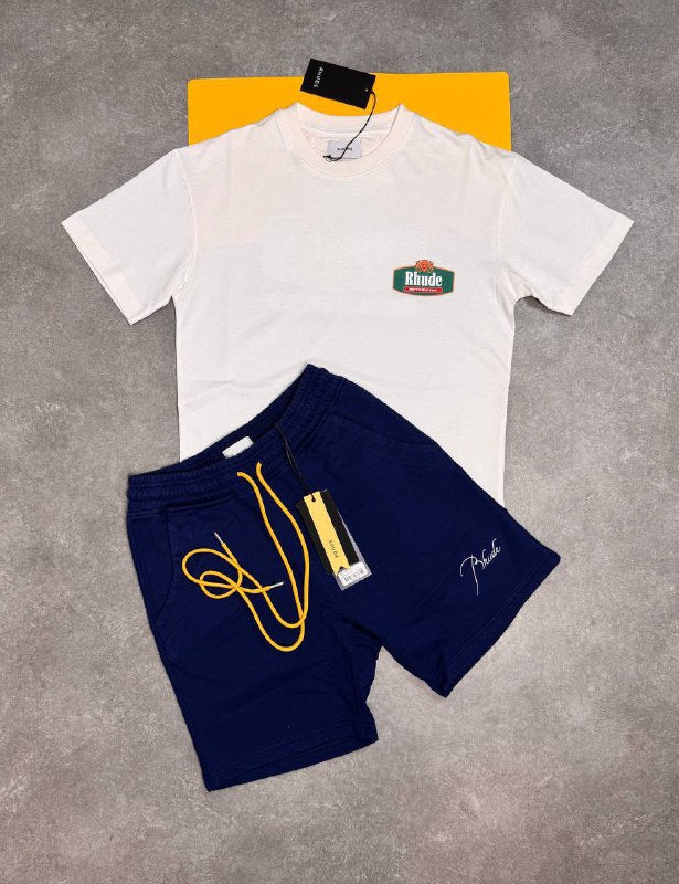 Rhude Luxury Streetwear Graphic Tee & Shorts Set AAA Quality Reps UK