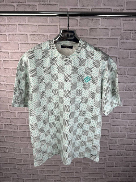 Louis Vuitton Printed Cotton Damier Monogram T-Shirt AAA Quality Reps UK