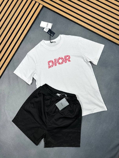 Dior Men's Oblique Floral Print T-Shirt and Casual Shorts Set AAA Quality Reps UK
