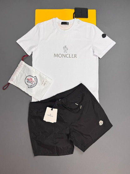 Moncler Men's Luxury Tee and Swim Shorts Summer Set AAA Quality Reps UK