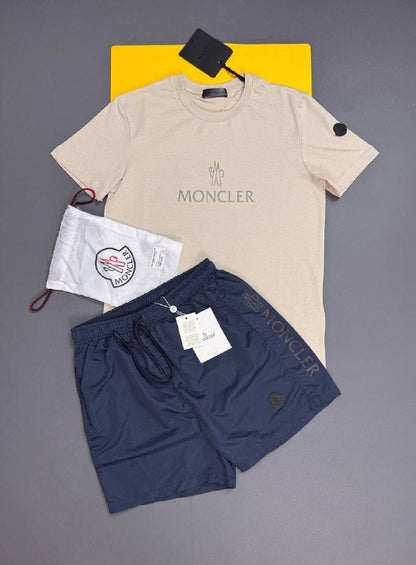 Moncler Men's Luxury Tee and Swim Shorts Summer Set AAA Quality Reps UK