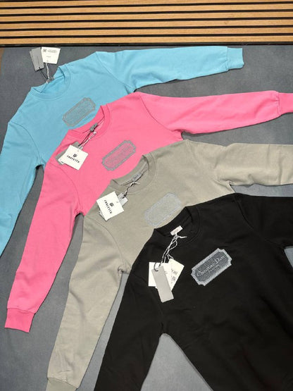 Dior Men's Luxury Embroidered Frame Crewneck Jumpers AAA Quality Reps UK