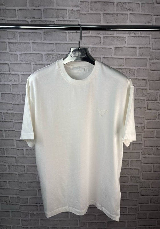 Prada Men's Luxury Embroidered Triangle Logo T-Shirt AAA Quality Reps UK