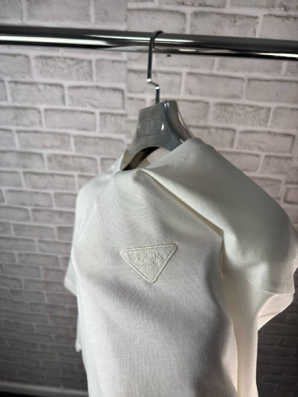 Prada Men's Luxury Embroidered Triangle Logo T-Shirt AAA Quality Reps UK