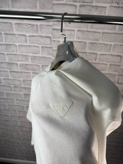 Prada Men's Luxury Embroidered Triangle Logo T-Shirt AAA Quality Reps UK