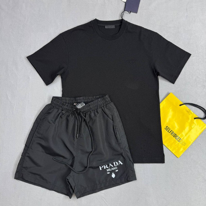 Prada Milano Men's Luxury Casual Summer T-Shirt & Shorts Set AAA Quality Reps UK