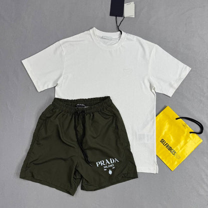 Prada Milano Men's Luxury Casual Summer T-Shirt & Shorts Set AAA Quality Reps UK