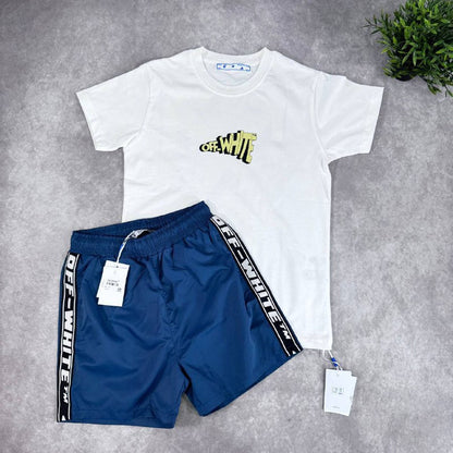 Off-White Men's Luxury Urban T-Shirt & Shorts Set AAA Quality Reps UK