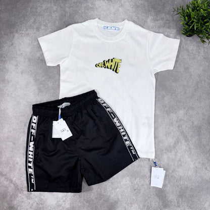 Off-White Men's Luxury Urban T-Shirt & Shorts Set AAA Quality Reps UK