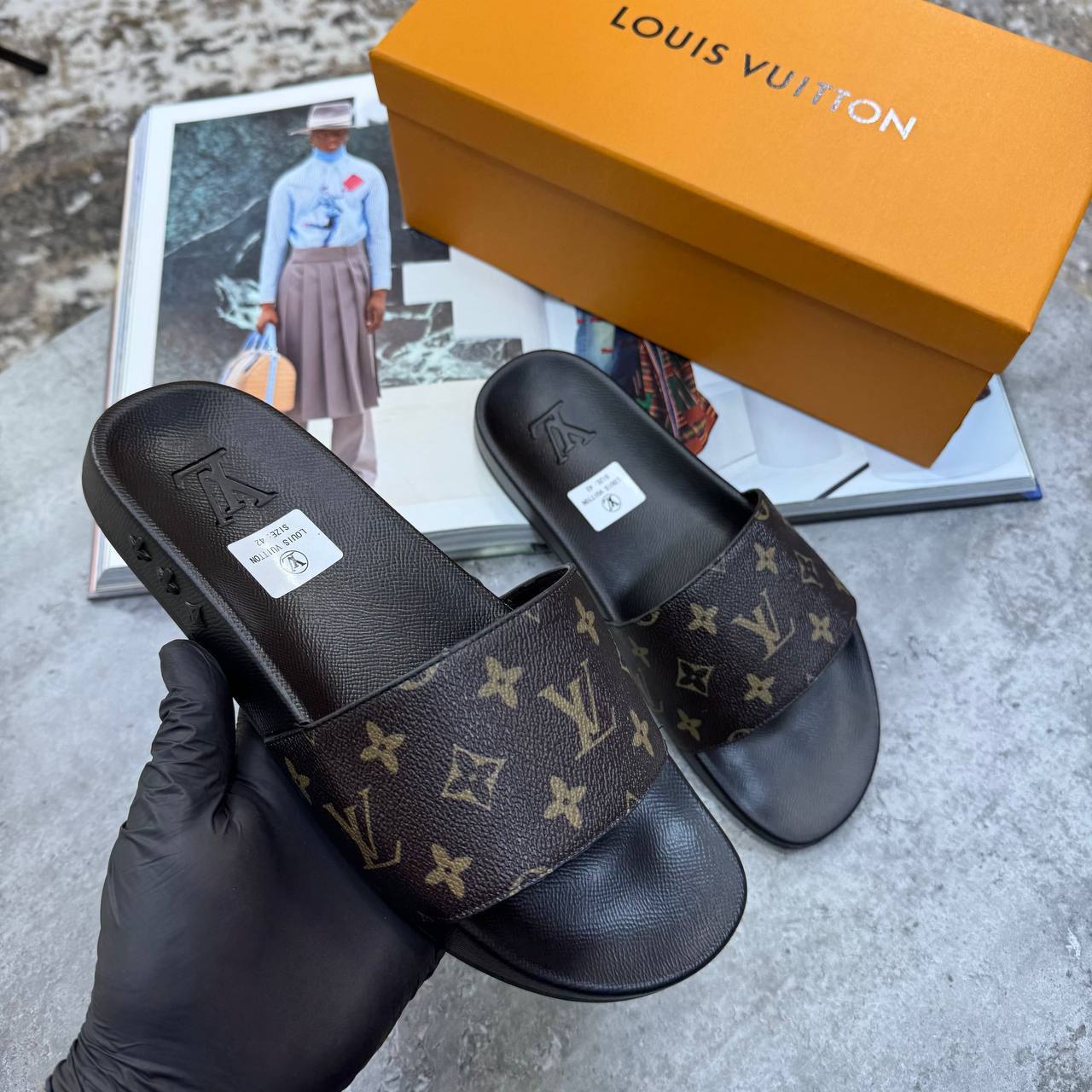 Louis Vuitton Waterfront Mule Monogram Slides - Premium Pool Sandals UK reps AAA Quality