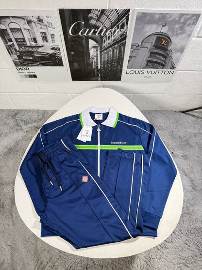 Casablanca Men's Luxury Logo Blue and Green Accent Tracksuit AAA Quality Reps UK