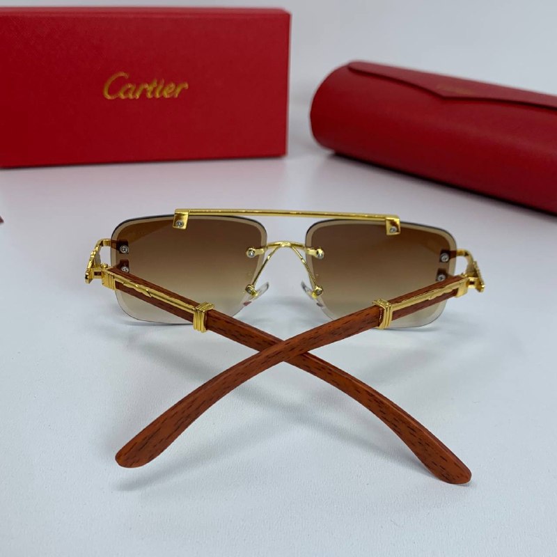 Cartier Men's Luxury Rimless Wood Temples Sunglasses Collection Set AAA Quality Reps UK