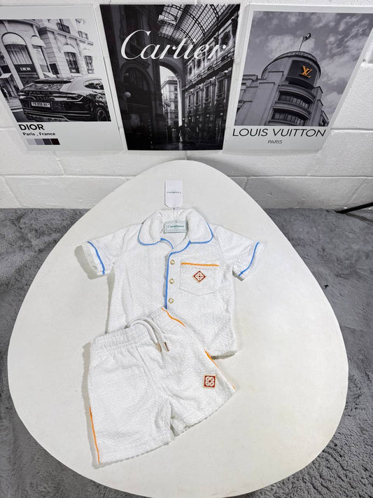 Casablanca Paris Kids Terry Cloth Polo and Shorts Set AAA Quality Reps UK
