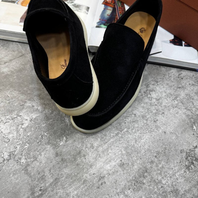 Loro Piana Men's Luxury Summer Walk Navy Suede Loafers AAA Quality Reps UK