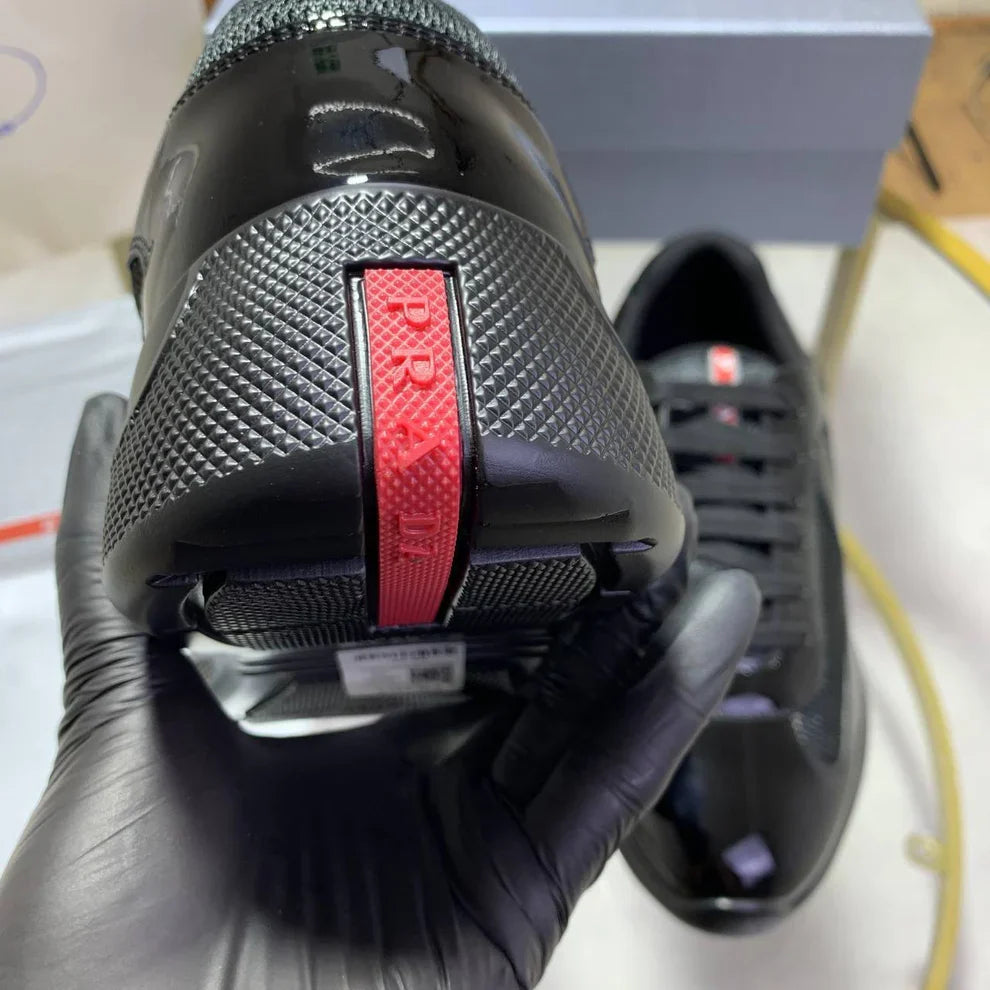 Prada America's Cup Bike Fabric Trainers Mens Black UK Reps AAA Quality