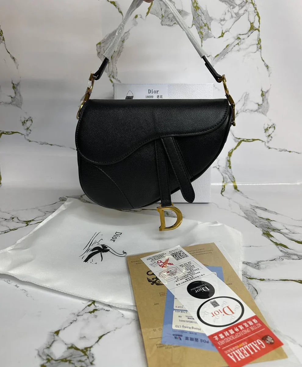 Dior Saddle Bag in Oblique Jacquard Black Grained Calfskin UK Reps AAA Quality