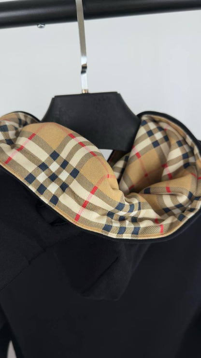 Burberry EKD Check Logo Patch in Black Mens Hoodie UK Reps AAA Quality