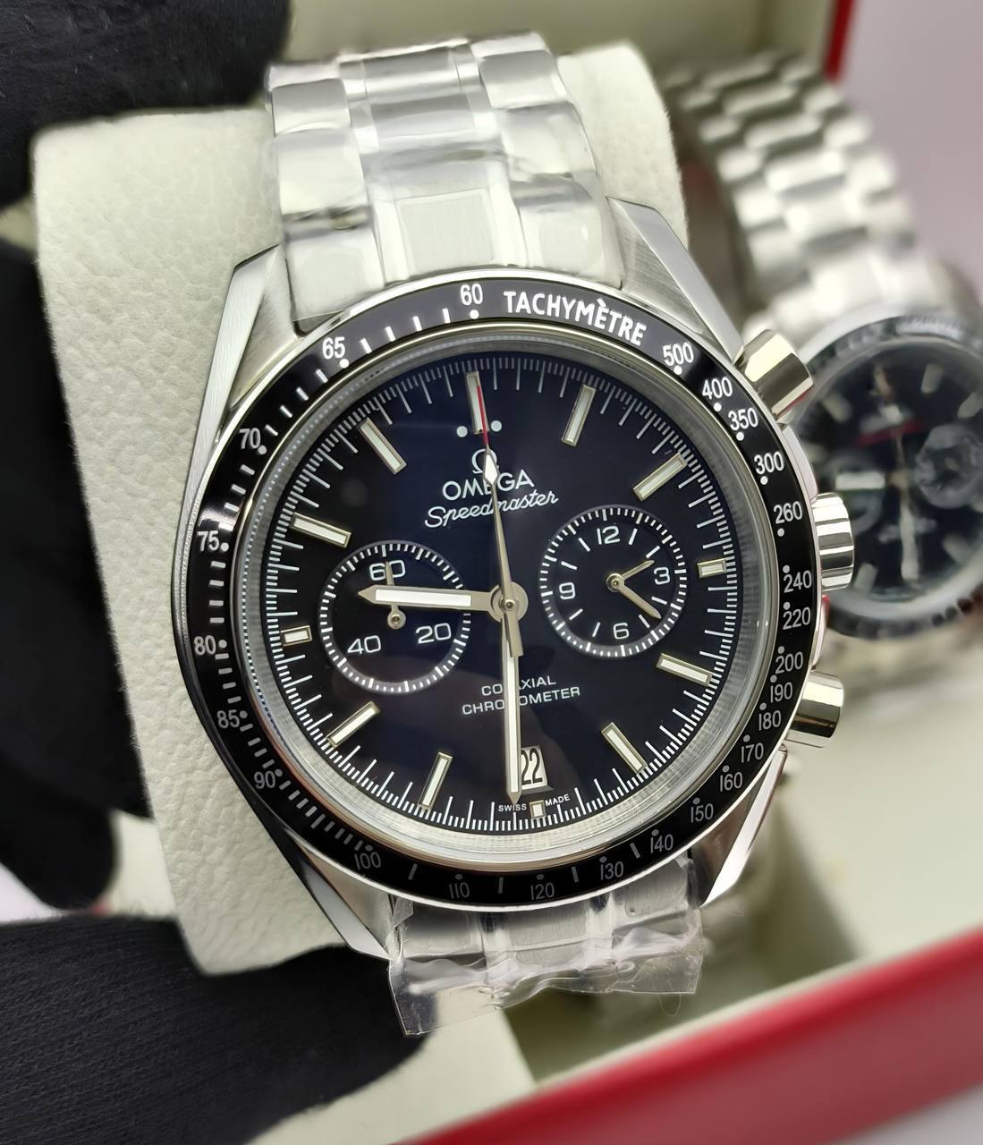 Omega Speedmaster Moonwatch Co-Axial Chronograph Dial Mens Watch UK Reps AAA Quality