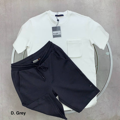 Louis Vuitton Signature Pocket Mens T-Shirt & Shorts Set in Multiple Colors UK Reps AAA Quality