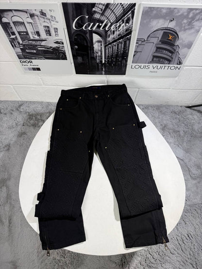 Louis Vuitton Denim Workwear Black Mens Tracksuit UK Reps AAA Quality