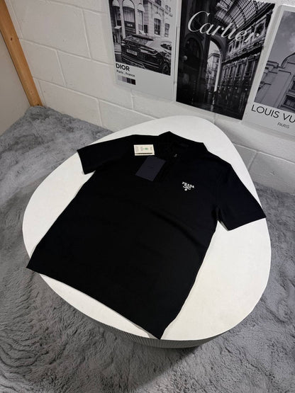 Prada Half-Zip Wool Polo Shirts Mens in 2 Colors UK Reps AAA Quality