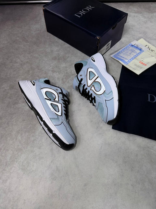 Dior B30 Blue Mesh and Grey Technical Fabric Mens Trainers UK Reps AAA Quality