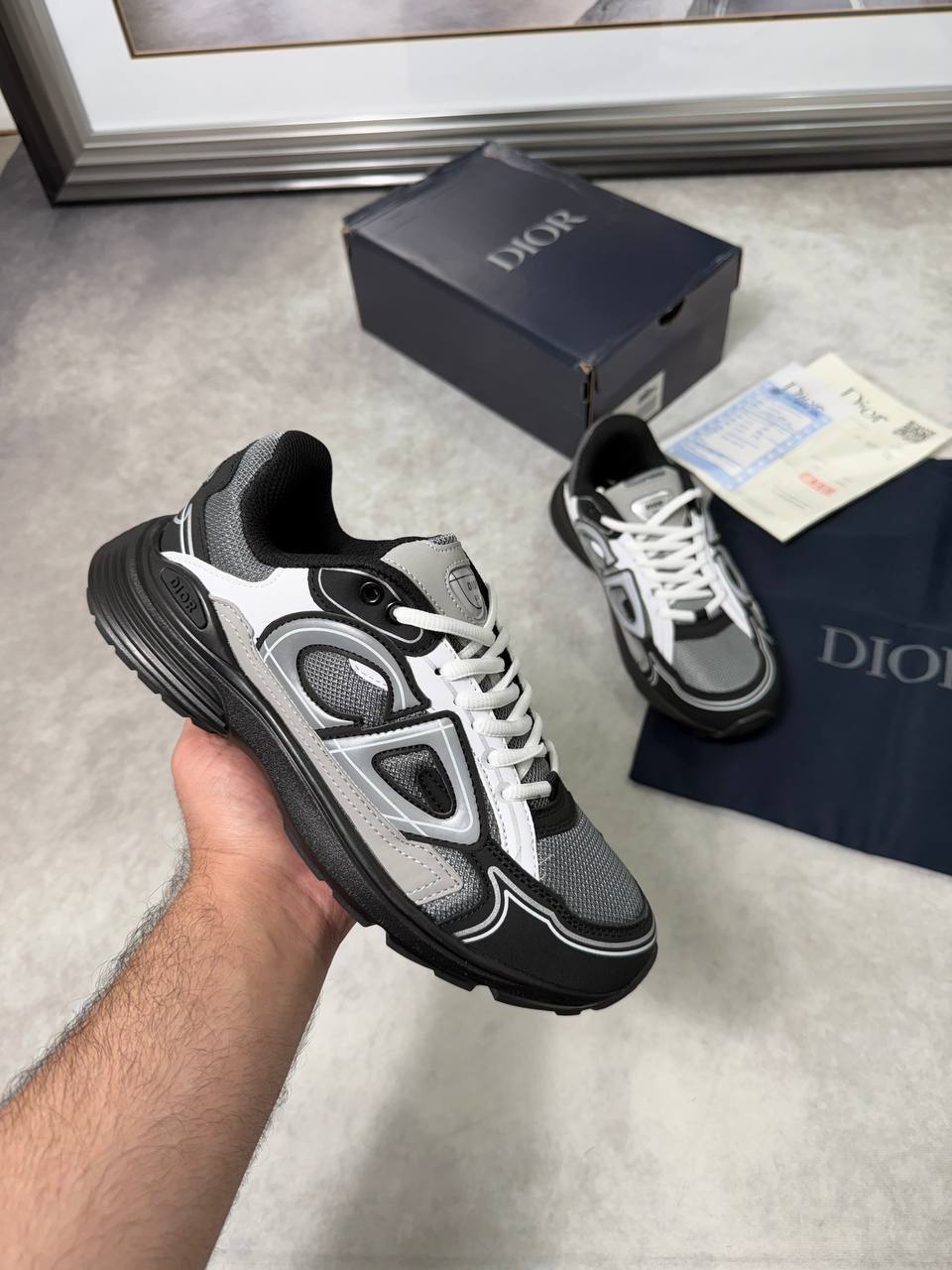 Dior B30 Black Mesh and White Mens Trainers UK Reps AAA Quality
