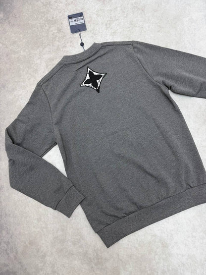 Louis Vuitton Zipped Logo Sleeve Jumper Grey UK Reps AAA Quality