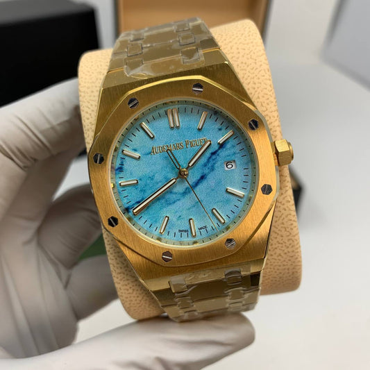Audemars Piguet Royal Oak Selfwinding Turquoise & Gold Men Watch UK Reps AAA Quality