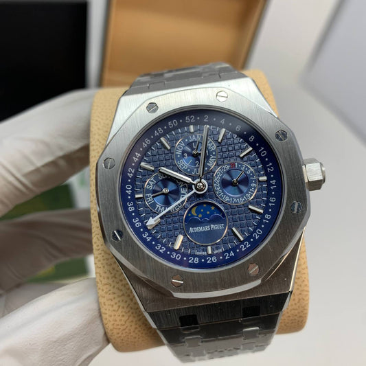 Audemars Piguet Royal Oak Perpetual Calendar Steel & Blue Men Watch UK Reps AAA Quality