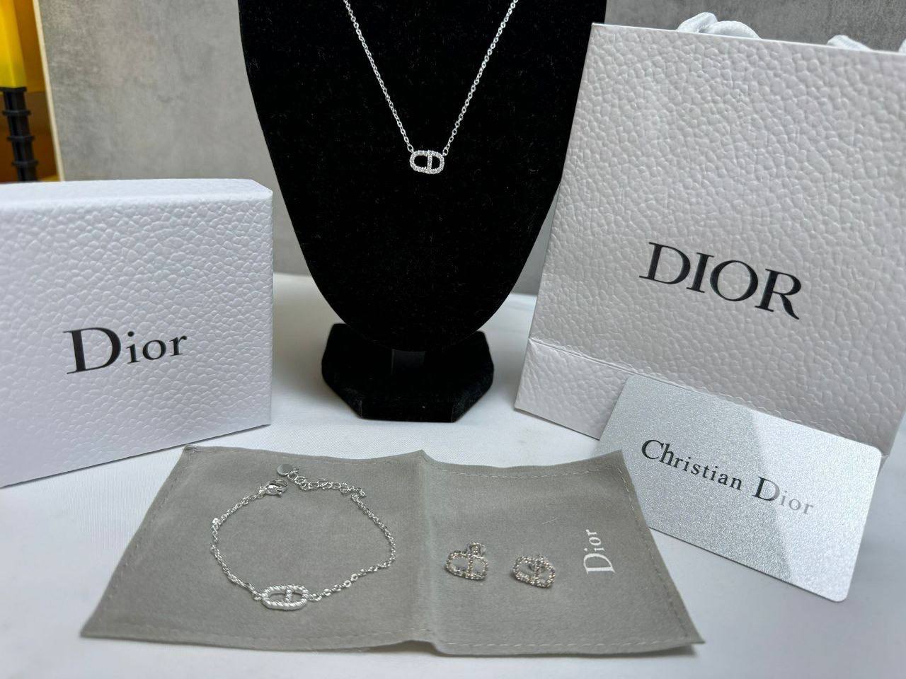 Christian Dior Clair D Lune Necklace & Earrings & Bracelet Set Womens UK Reps AAA Quality