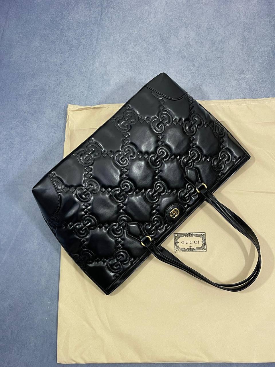 Gucci Matelassé Leather Tote Womens Bag in Black Color UK Reps AAA Quality
