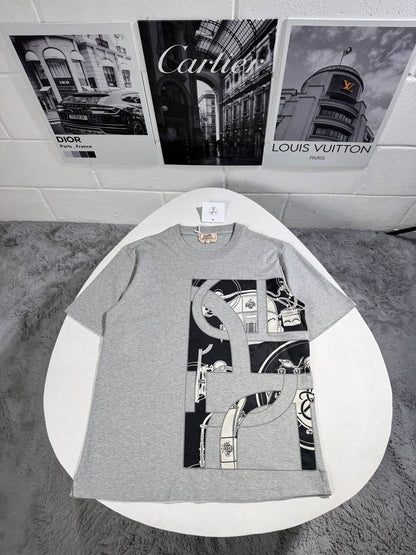 Hermes Silk Patchwork T-Shirt Mens in Multiple Colors UK Reps AAA Quality