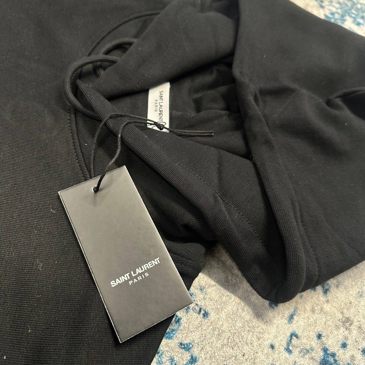 Saint Laurent Signature Hoodie Mens in Black UK Reps AAA Quality