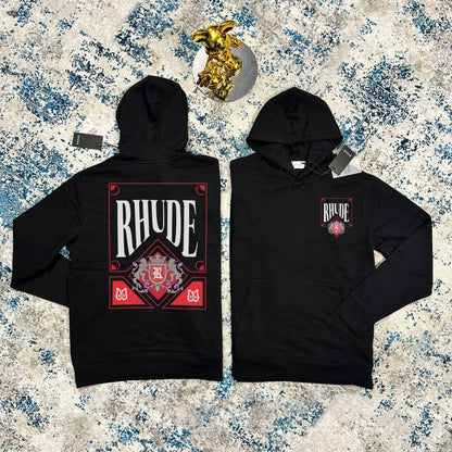 Rhude Card Red Hoodie in Black Color for Mens UK Reps AAA Quality