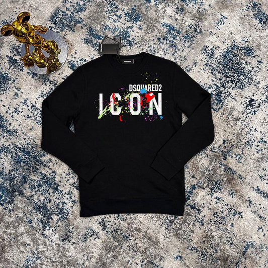 Dsquared2 Splatter Logo Crew Jumpers Mens UK Reps AAA Quality