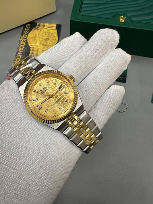Rolex Oyster Perpetual Land-Dweller Yellow Rolesor Mens Watch UK Reps AAA Quality