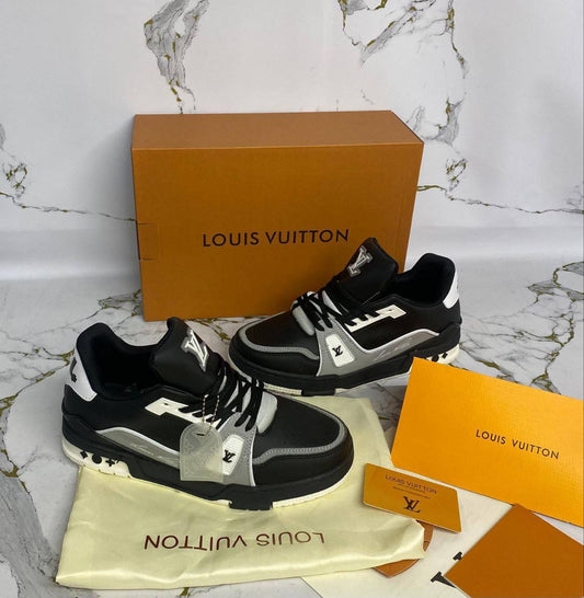 Louis Vuitton LV Trainers Black/Grey Men's UK Reps AAA Quality