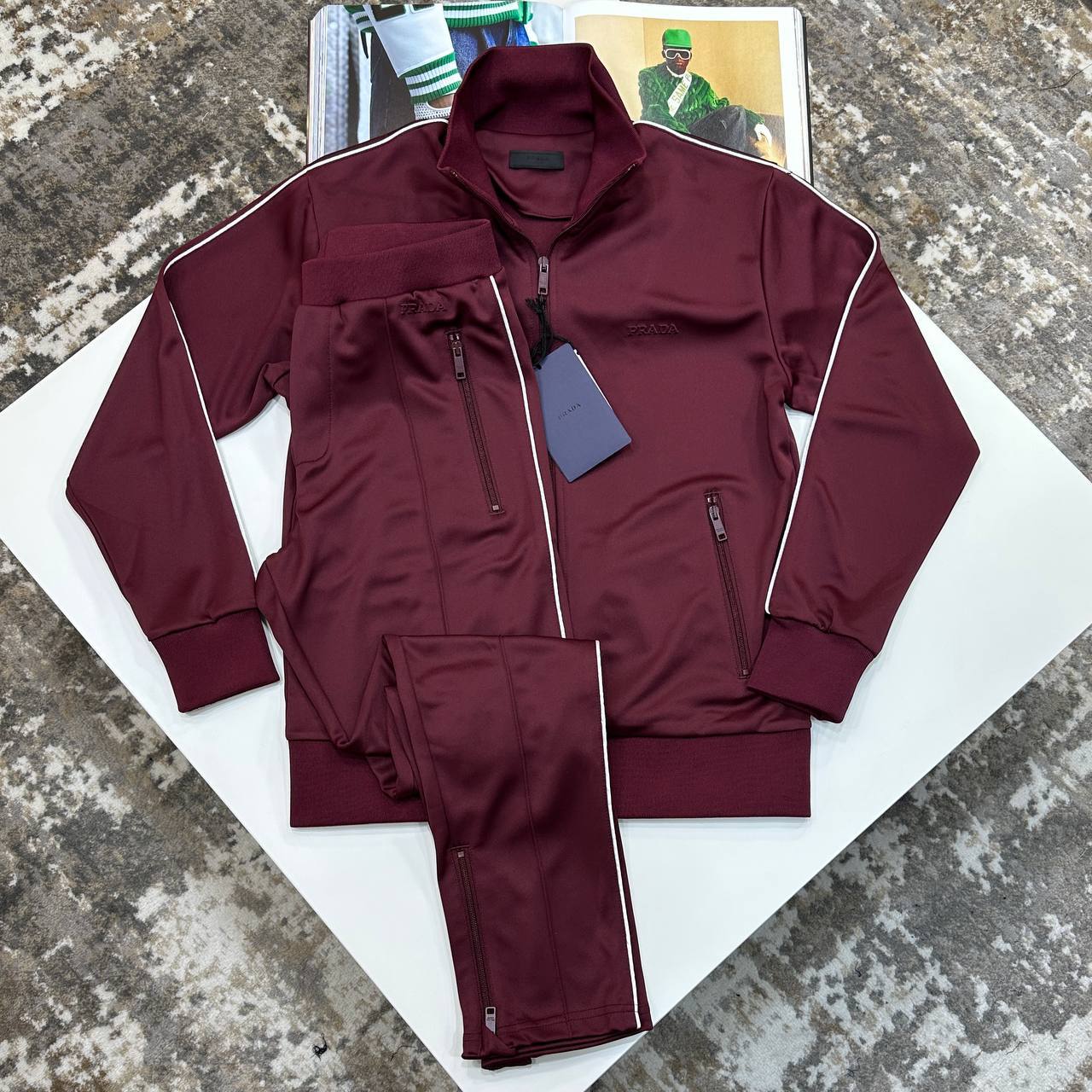 Prada Logo Technical Mens Tracksuits in 2 Colors UK Reps AAA Quality