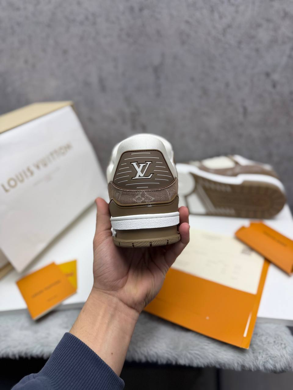 Louis Vuitton LV Monogram Moka Mens Trainers UK Reps AAA Quality