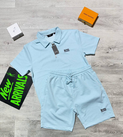 Hugo Boss Men's Quarter-Zip Polo Shirts & Shorts in Multiple Colors UK Reps AAA Quality
